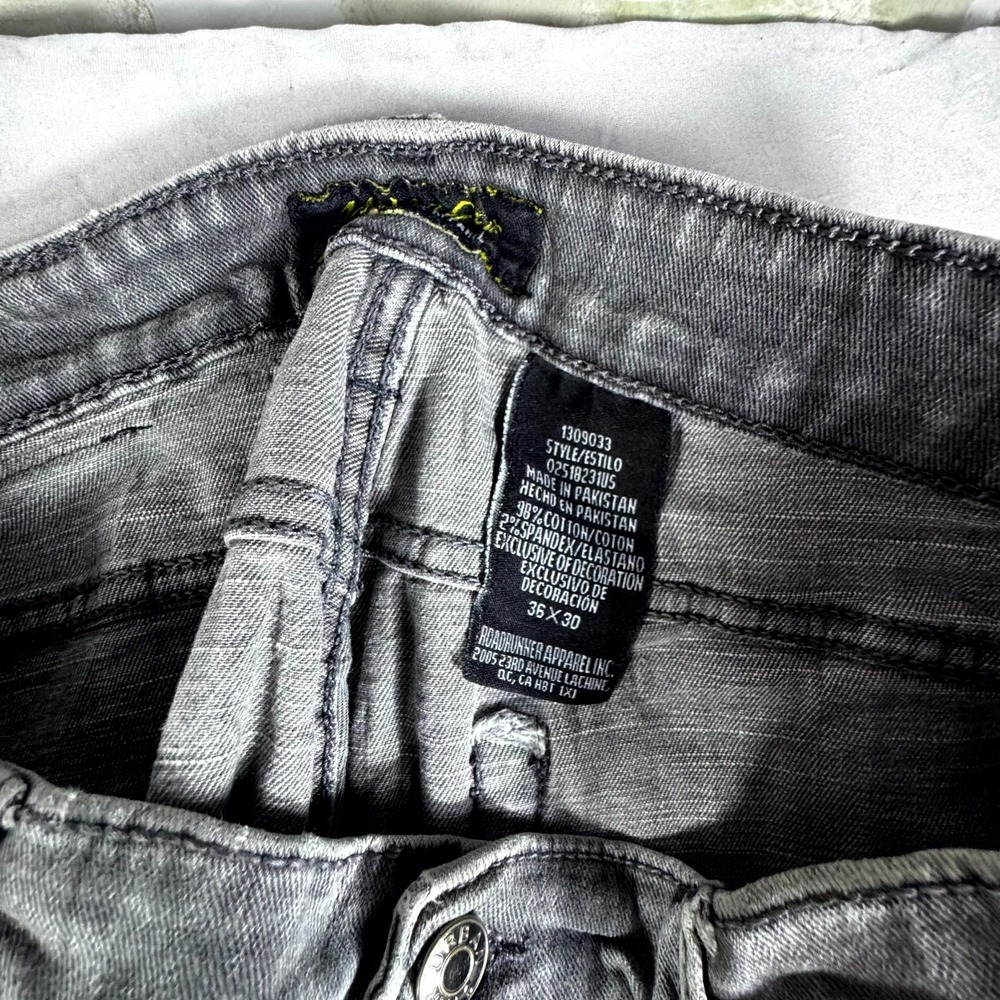 Urban Star Classic Jeans Mens 36x30 Gray Denim Cotton Stretch Slim Straight Leg - Picture 16 of 16